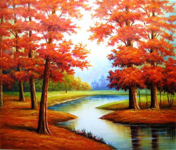 红树林油画图片