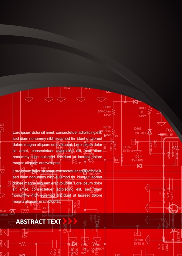 红色版式封面设计矢量图