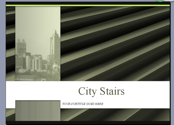 城市的楼梯PPT模板