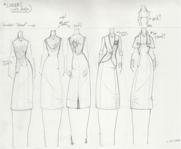 5款连衣裙设计稿