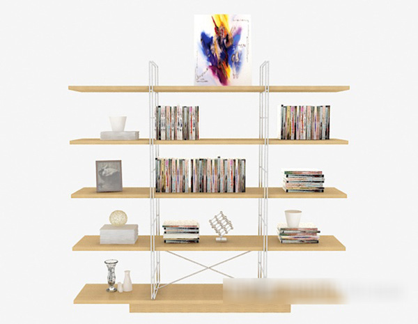 现代居家简单书柜3d模型下载