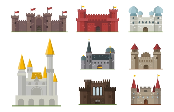 创意城堡外观插画