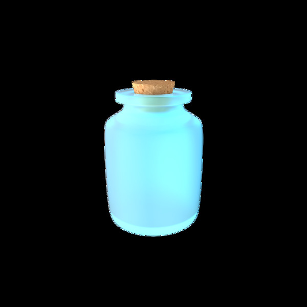 蓝色玻璃透明瓶子漂流瓶木塞装饰图案