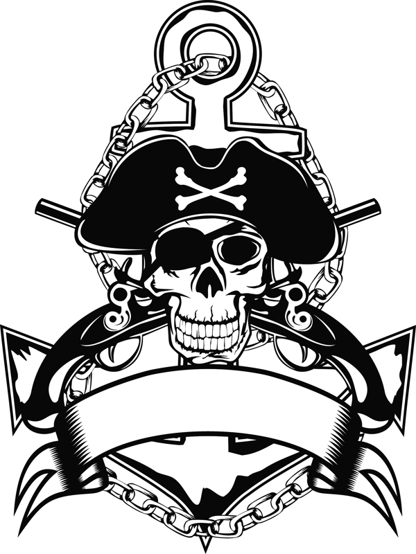 矢量海盗骷髅徽标