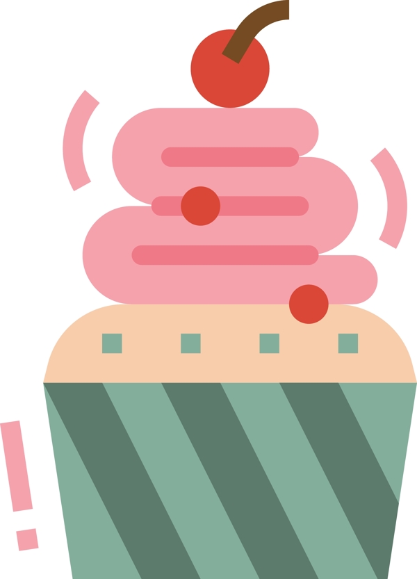 美味食物樱桃蛋糕图标