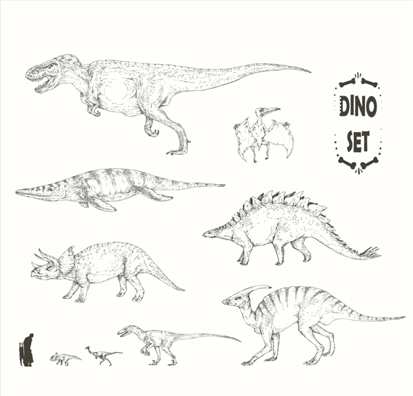 卡通矢量恐龙