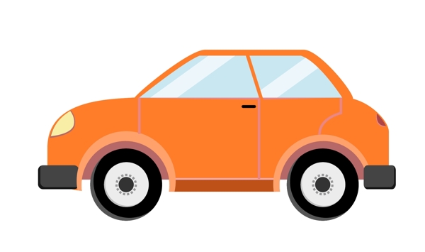 橙色的小汽车插画