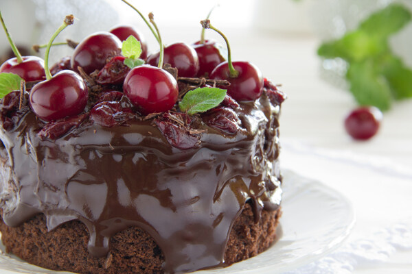 樱桃巧克力蛋糕图片