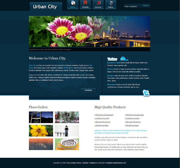 城市夜景divcss网页