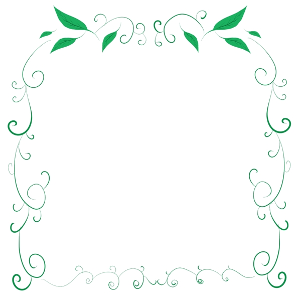 绿色花纹边框