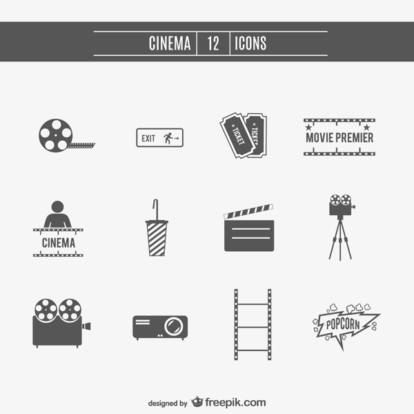 电影元素12图标矢量