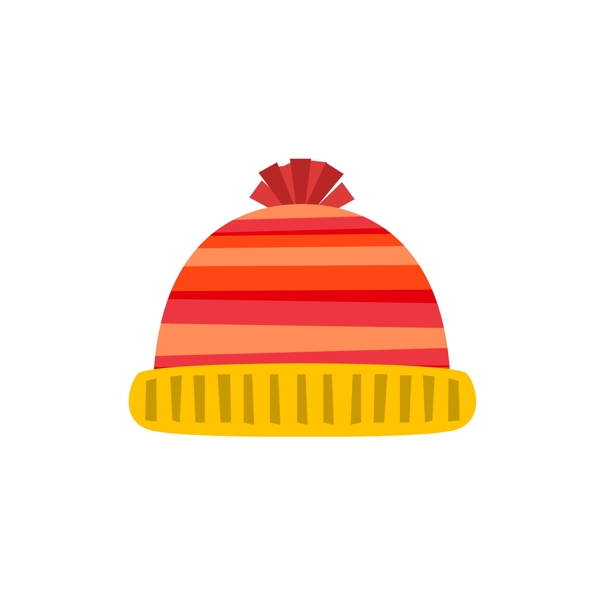 冬季针织帽红色装饰素材设计