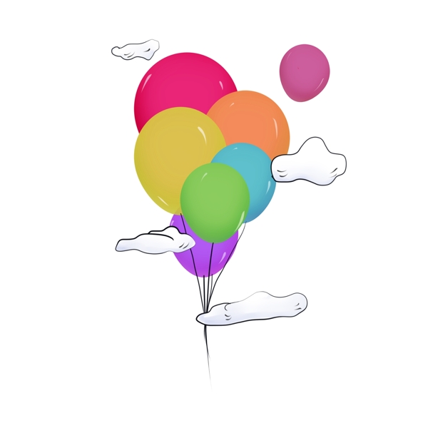 漂浮的彩色艳丽的气球