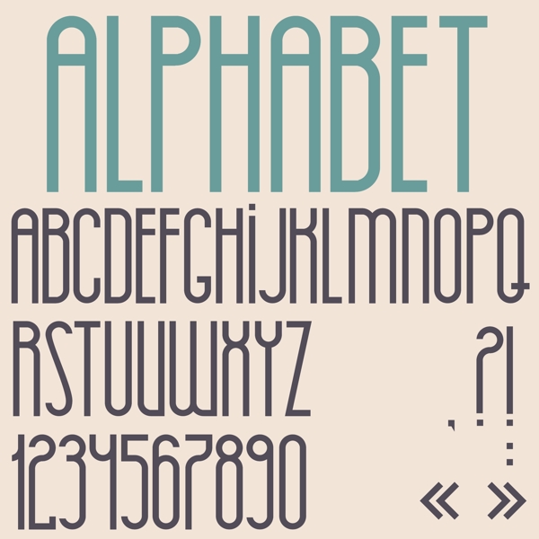 复古字体数字和标点符号