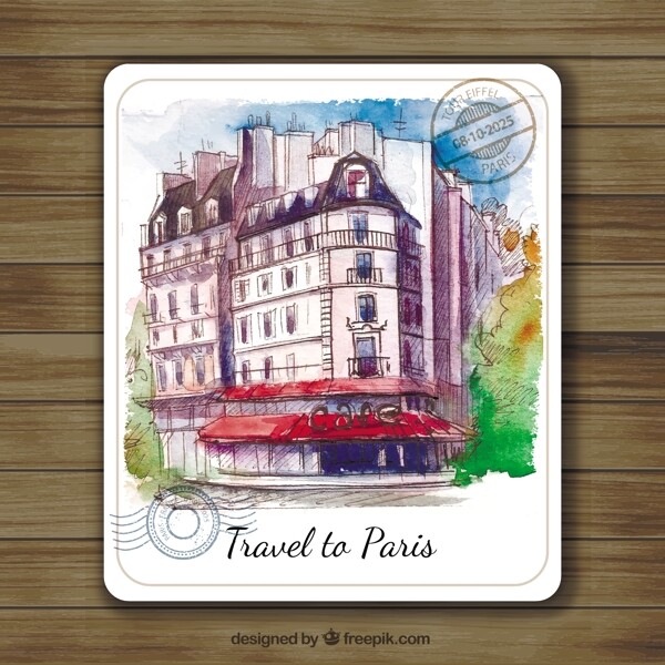手绘巴黎卡旅游