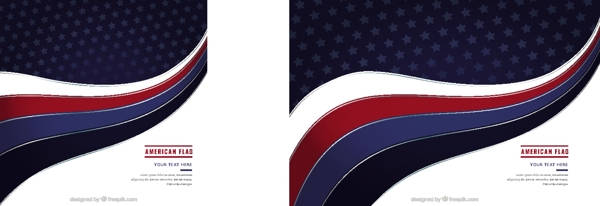 现代美国国旗波浪形背景矢量素材