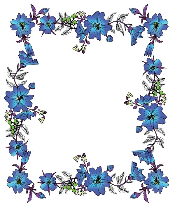 淡彩花卉边框
