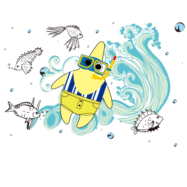 印花矢量图可爱卡通卡通动物海星海绵宝宝免费素材