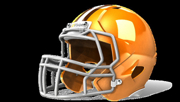 橙色漂亮橄榄球头盔免抠png透明素材