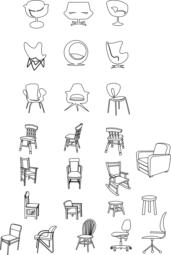 简单线条椅子