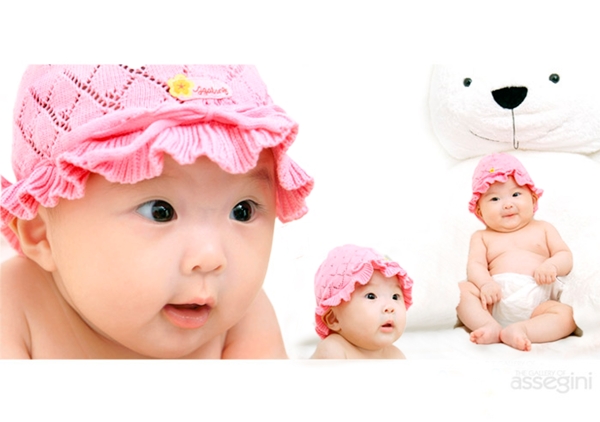 粉红帽子娃娃图片