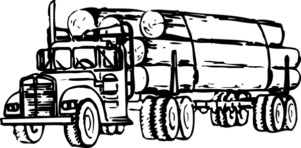 印花矢量图交通卡车黑白色木材免费素材