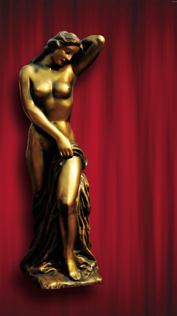 欧洲铜像雕塑女性人物PSD素