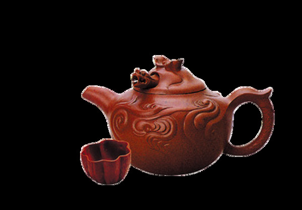 清新雅致深褐色茶壶产品实物
