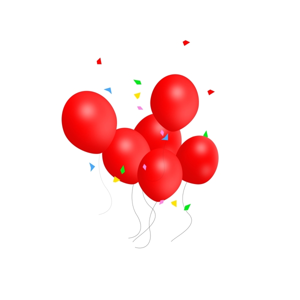 红色气球之漂浮彩纸气球喜庆节日庆典