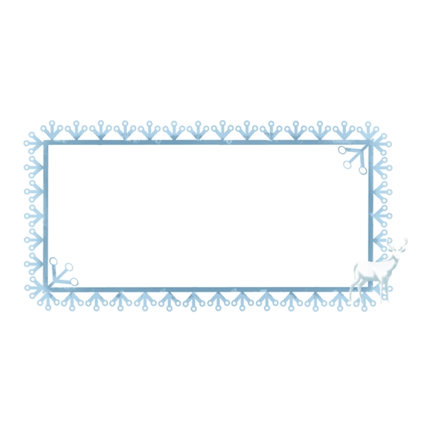 手绘圣诞边框雪花边框白鹿小清新可商用元素