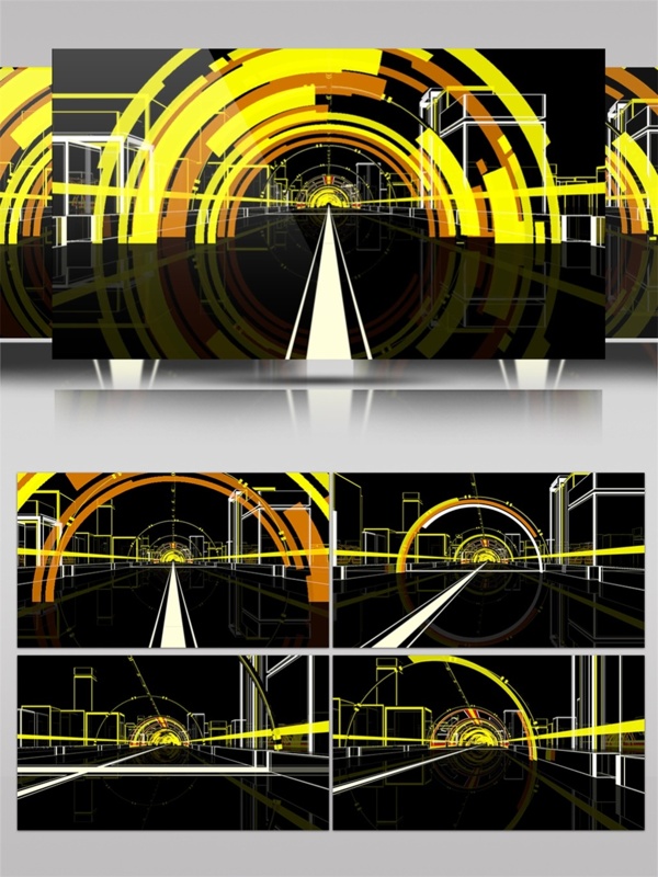金色彩虹隧道视频素材