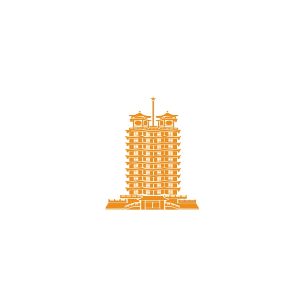 黄色高楼大厦装饰图案