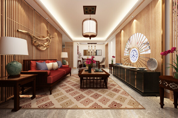 新中式客厅装饰装修效果图