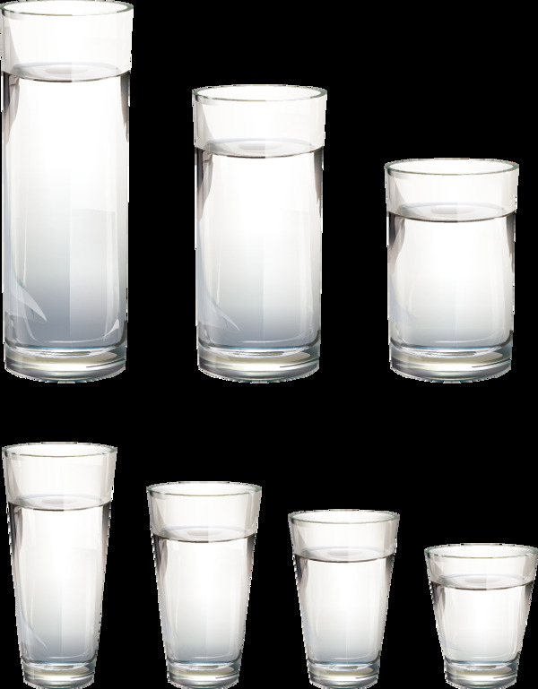 透明装水玻璃水杯子