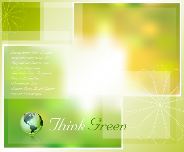 矢量绿色地球环保主题设计