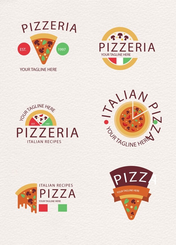 食物披萨设计图案图标
