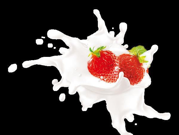 草莓牛奶png元素素材