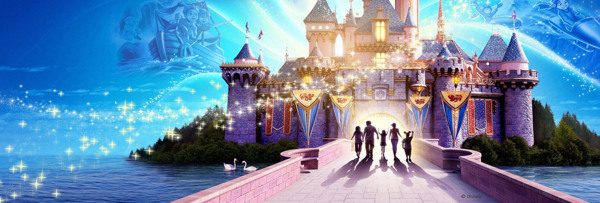 梦幻蓝色城堡背景图
