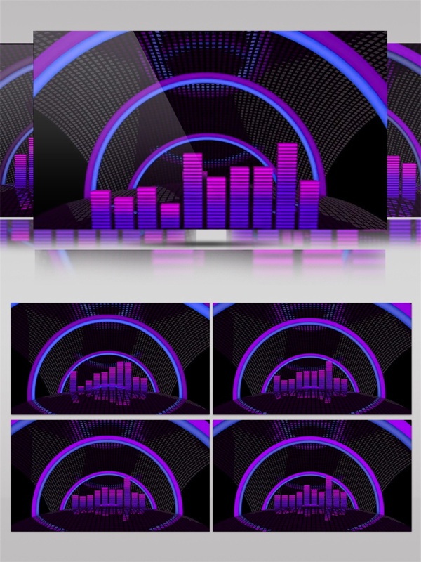 紫色动感音波视频素材