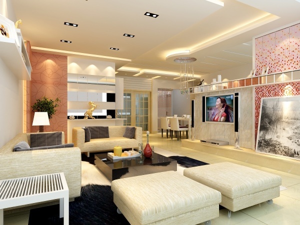 现代家装客厅模型效果图