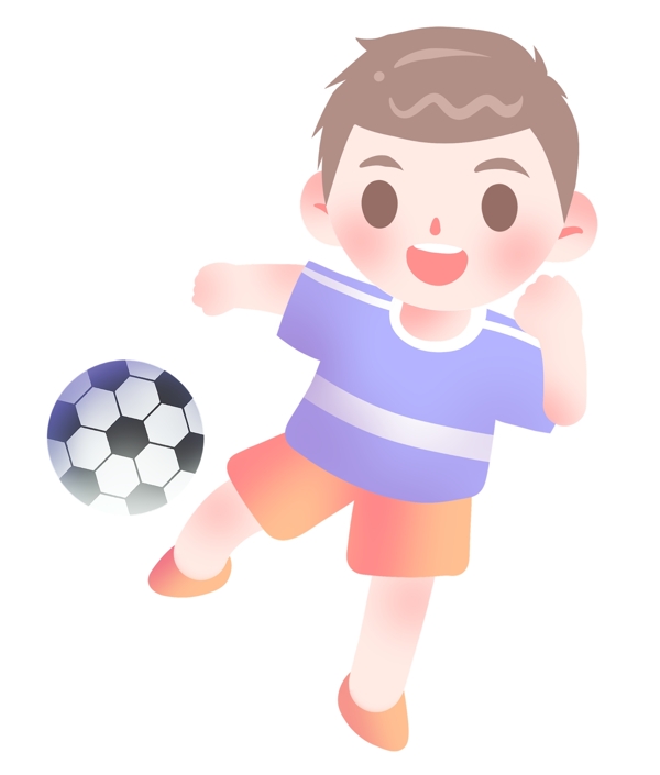 足球健身的小男孩