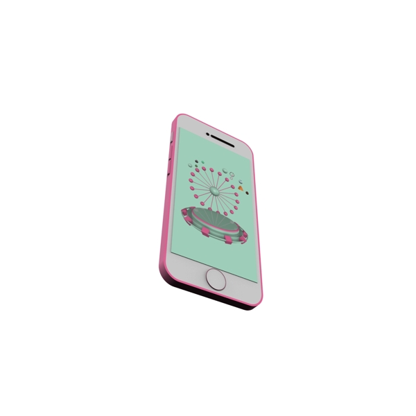 粉红色手机免抠图案