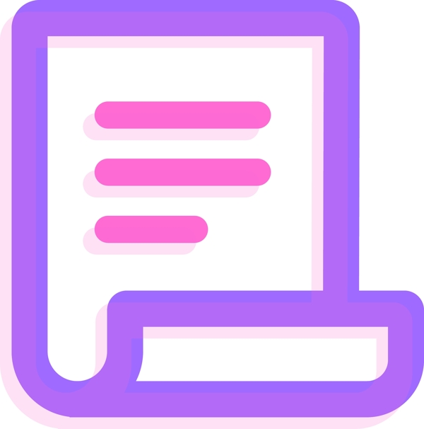 粉紫色荧光单页矢量图标