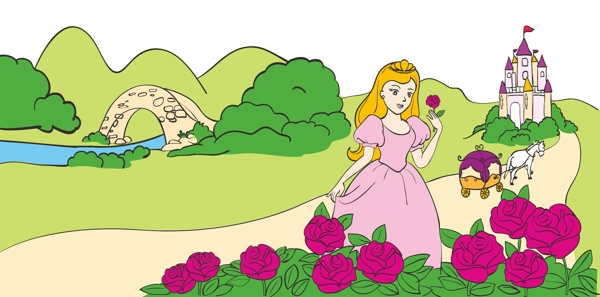 卡通公主与城堡