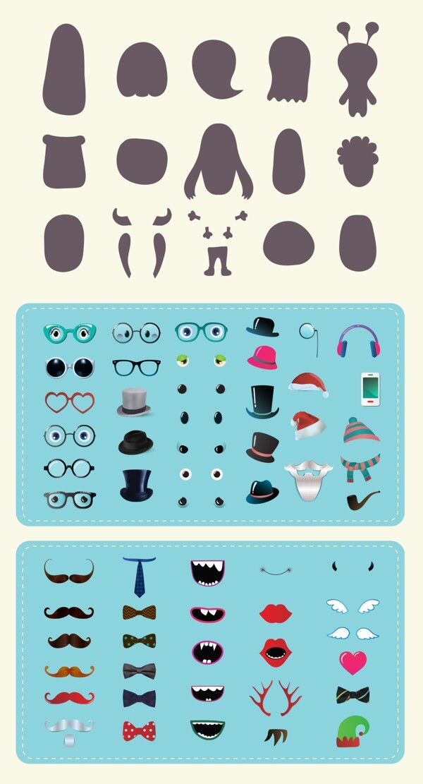 多款眼镜配饰图标icon