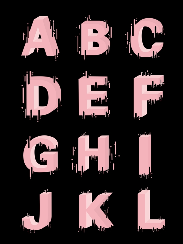 粉色英文字母