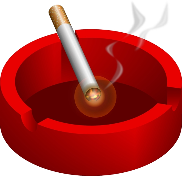燃烧的香烟免费矢量的烟灰缸