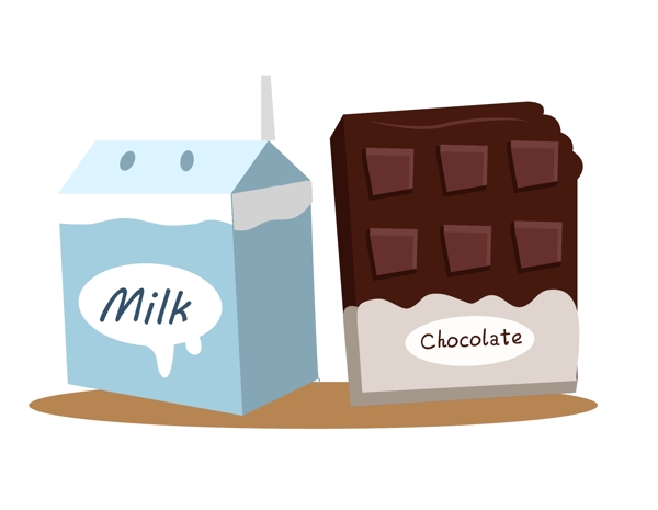 卡通牛奶巧克力元素