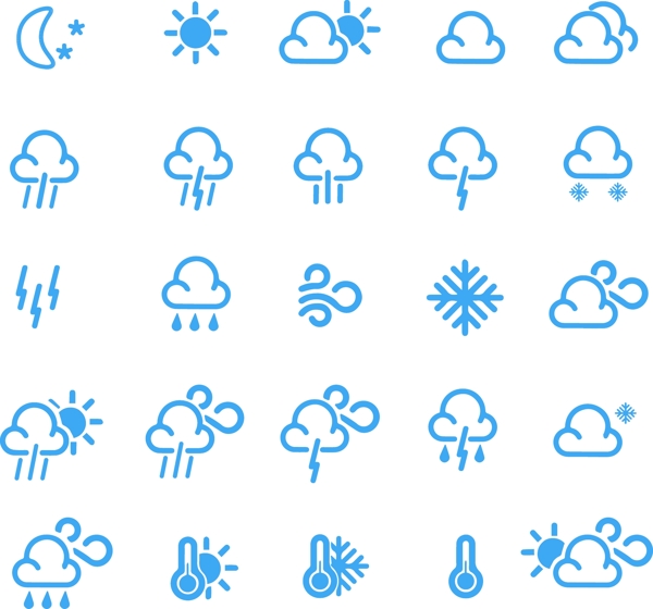 世界气象日天气图标天气icon气象标志