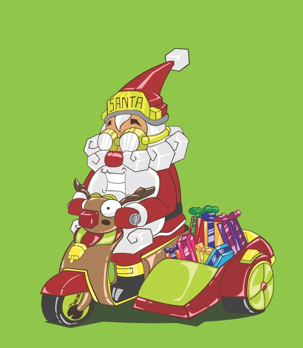 骑车的圣诞老人